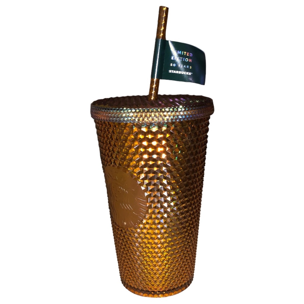 New Starbucks 50 Years LE Gold / Bronze Studded Grande Tumbler - Limited Edition